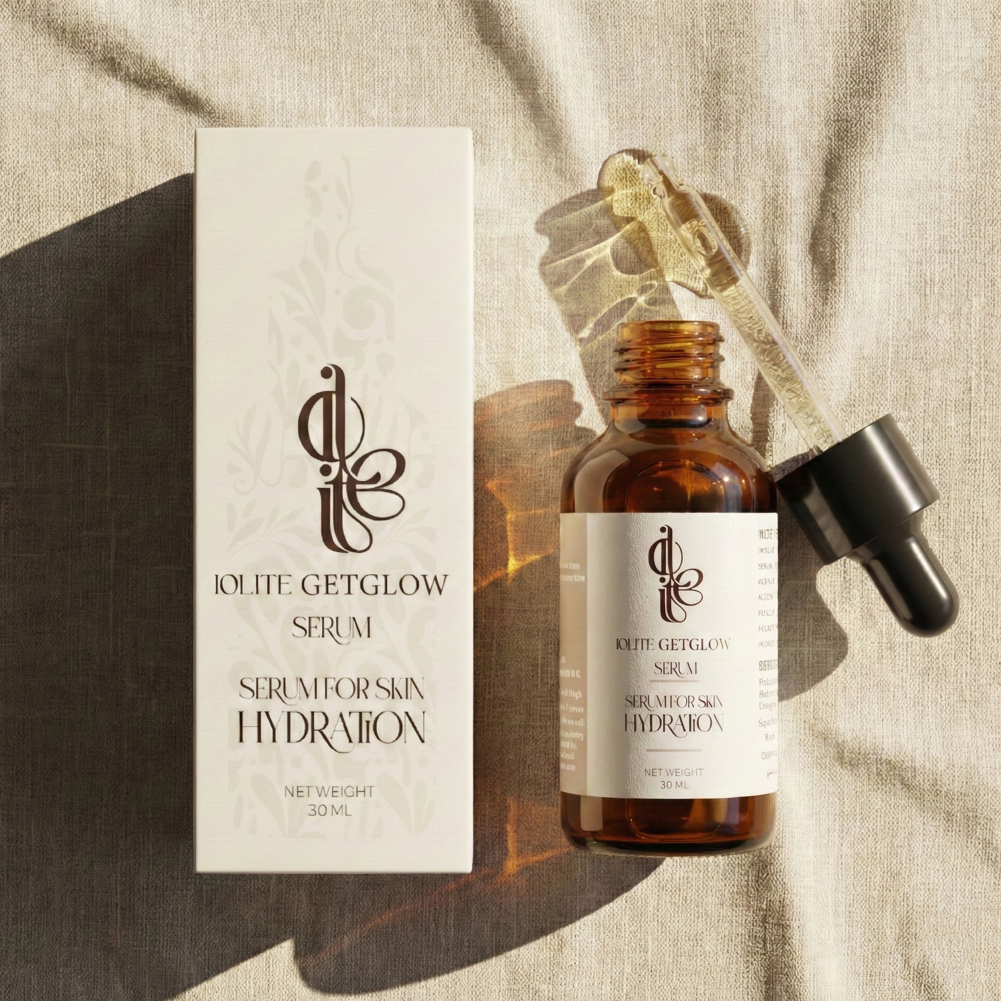 IOLITE GetGlow Hydration Serum – Hyaluronic Acid & Vitamin C Brightening Face Serum (30ml)